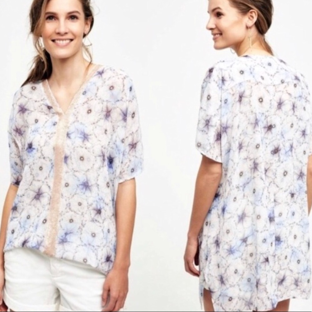 Anthropologie One September Lyla Sheer Tunic M